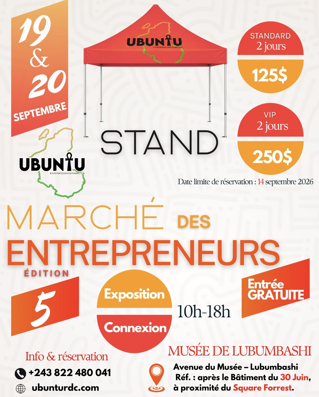 Affiche de la 5e édition du Marché des Entrepreneurs Ubuntu